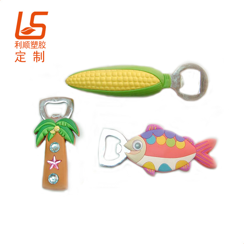 定制卡通立體圖案開瓶器 PVC滴膠立體公仔開瓶器